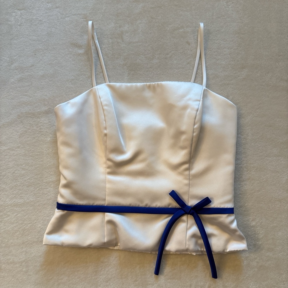 Alfred Angelo White Corset with Blue Tie Small/Medium